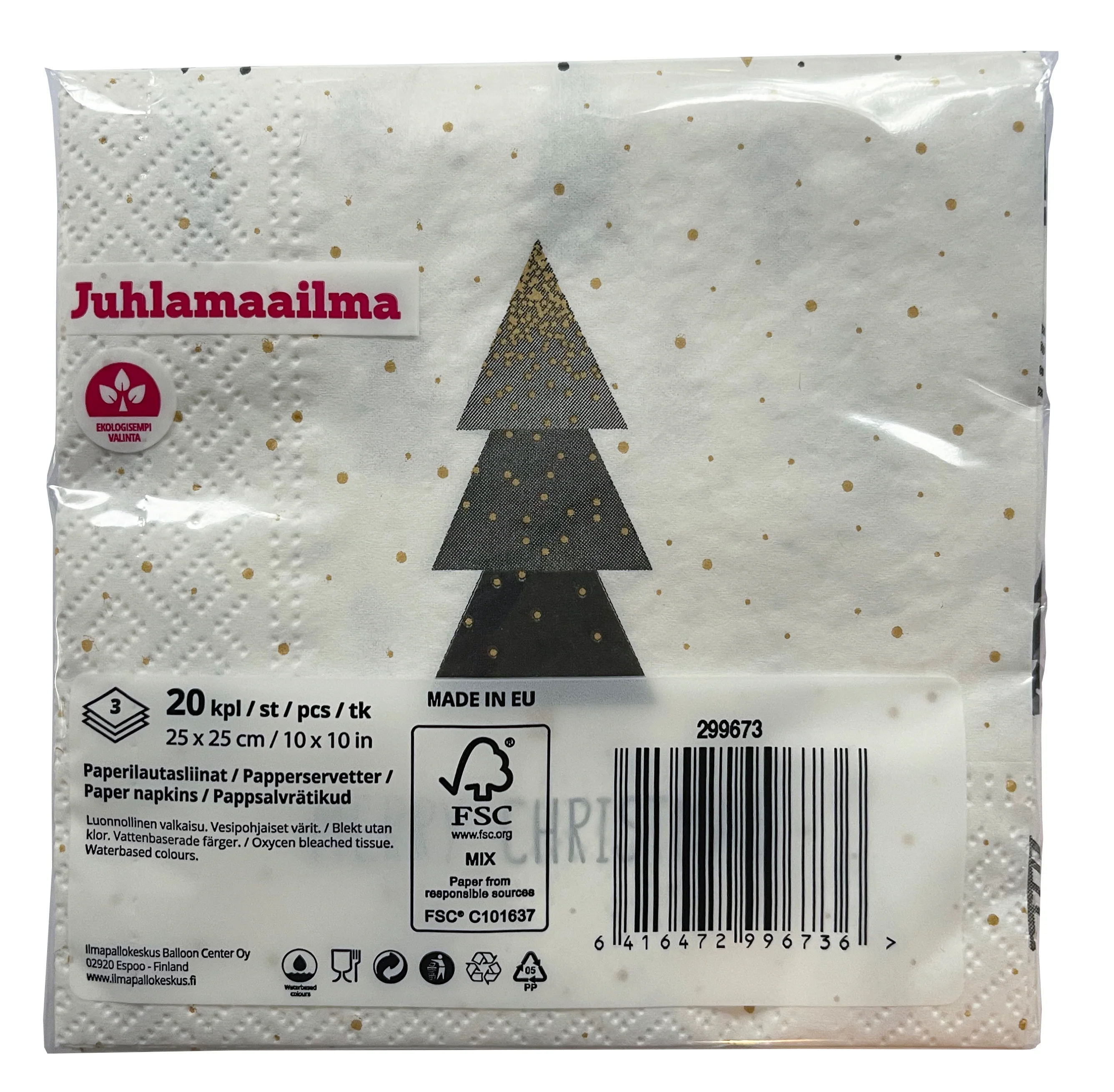 Christmas joulukuuset lautasliina 25 x 25 cm 20 kpl/pkt - Image 4