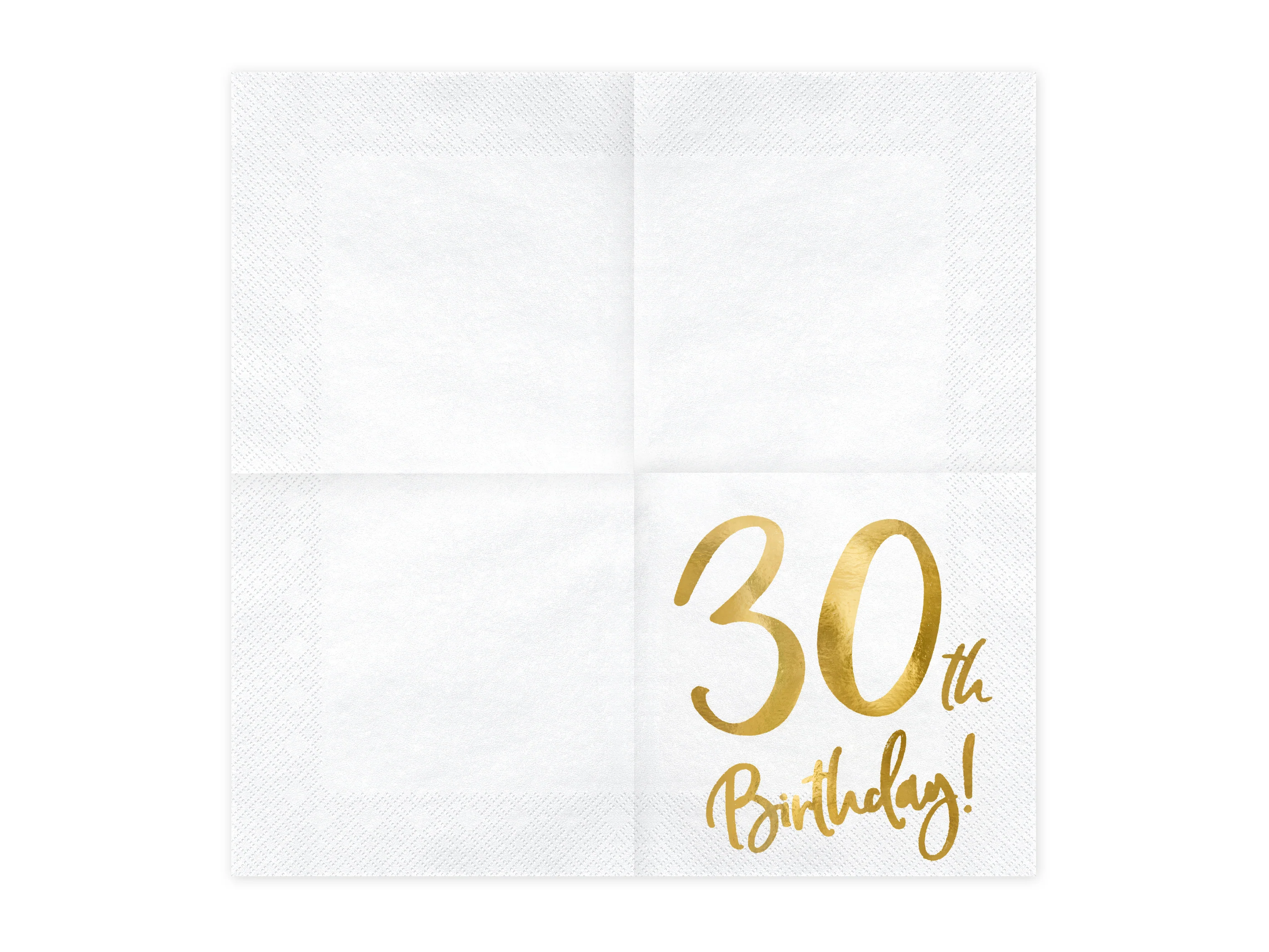 Happy Birthday 30 valkoinen suuri lautasliina 20 kpl/pkt - Image 2