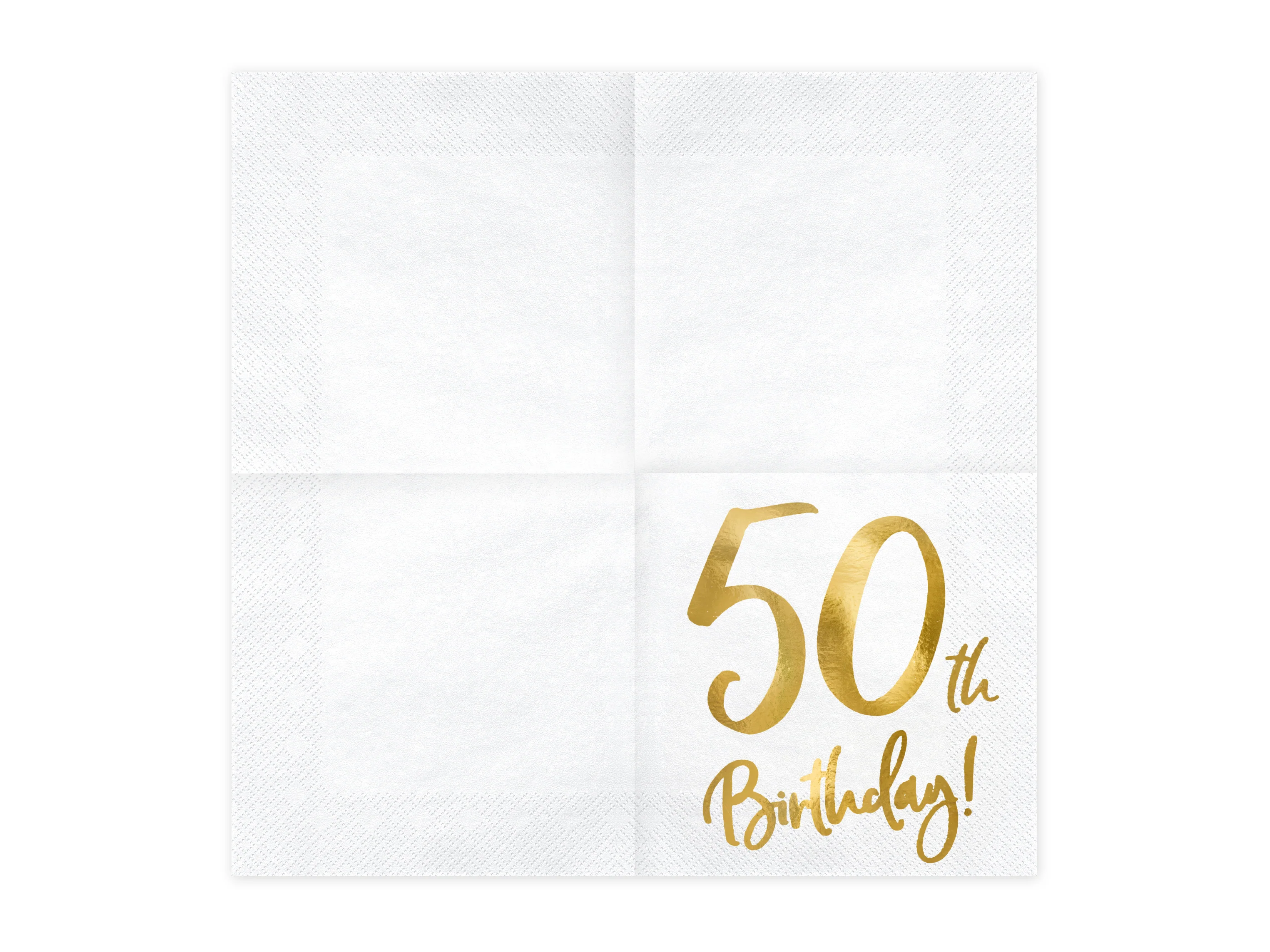 Happy Birthday 50 valkoinen suuri lautasliina 20 kpl/pkt - Image 2
