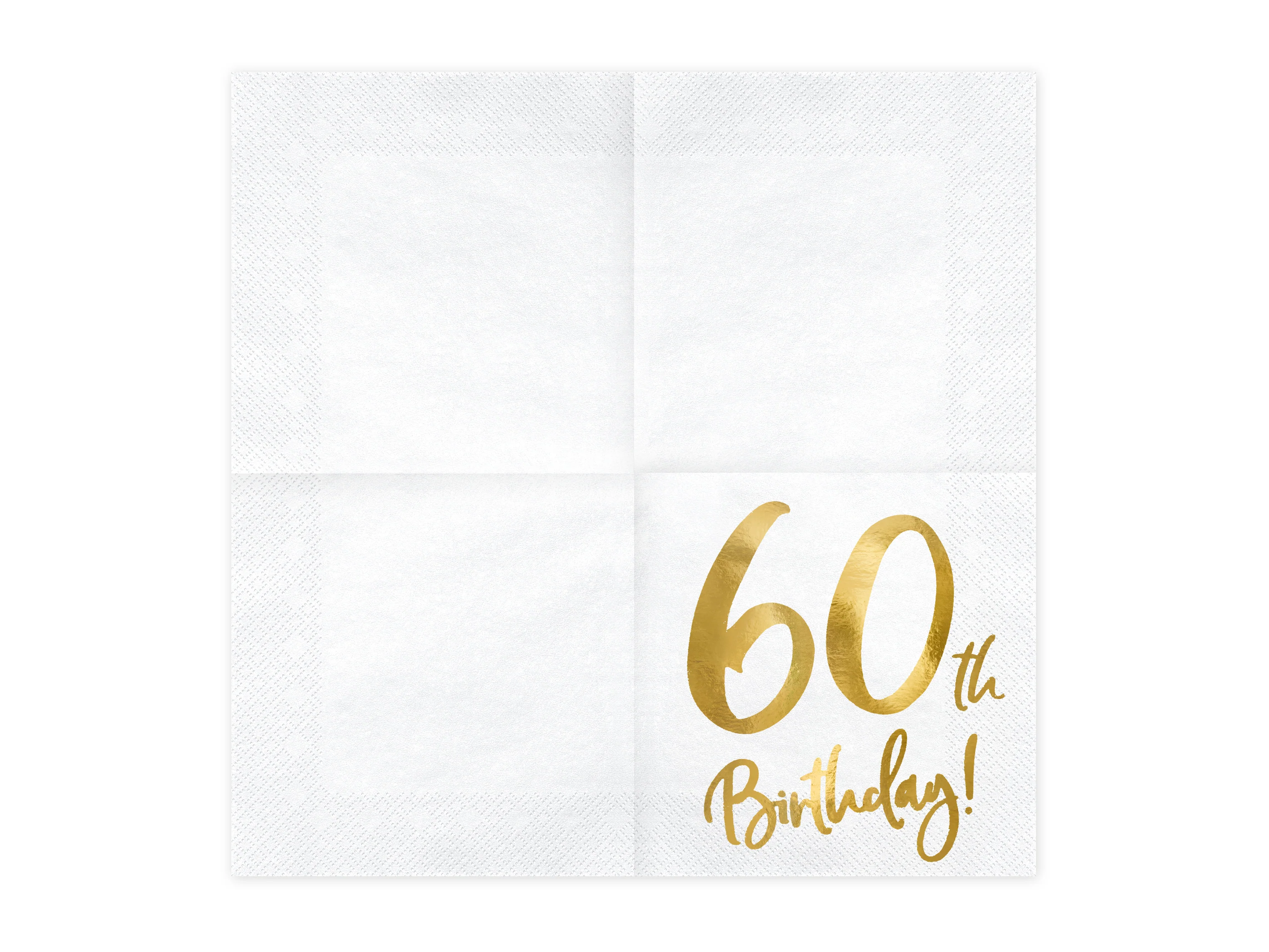 Happy Birthday 60 valkoinen suuri lautasliina 20 kpl/pkt - Image 2