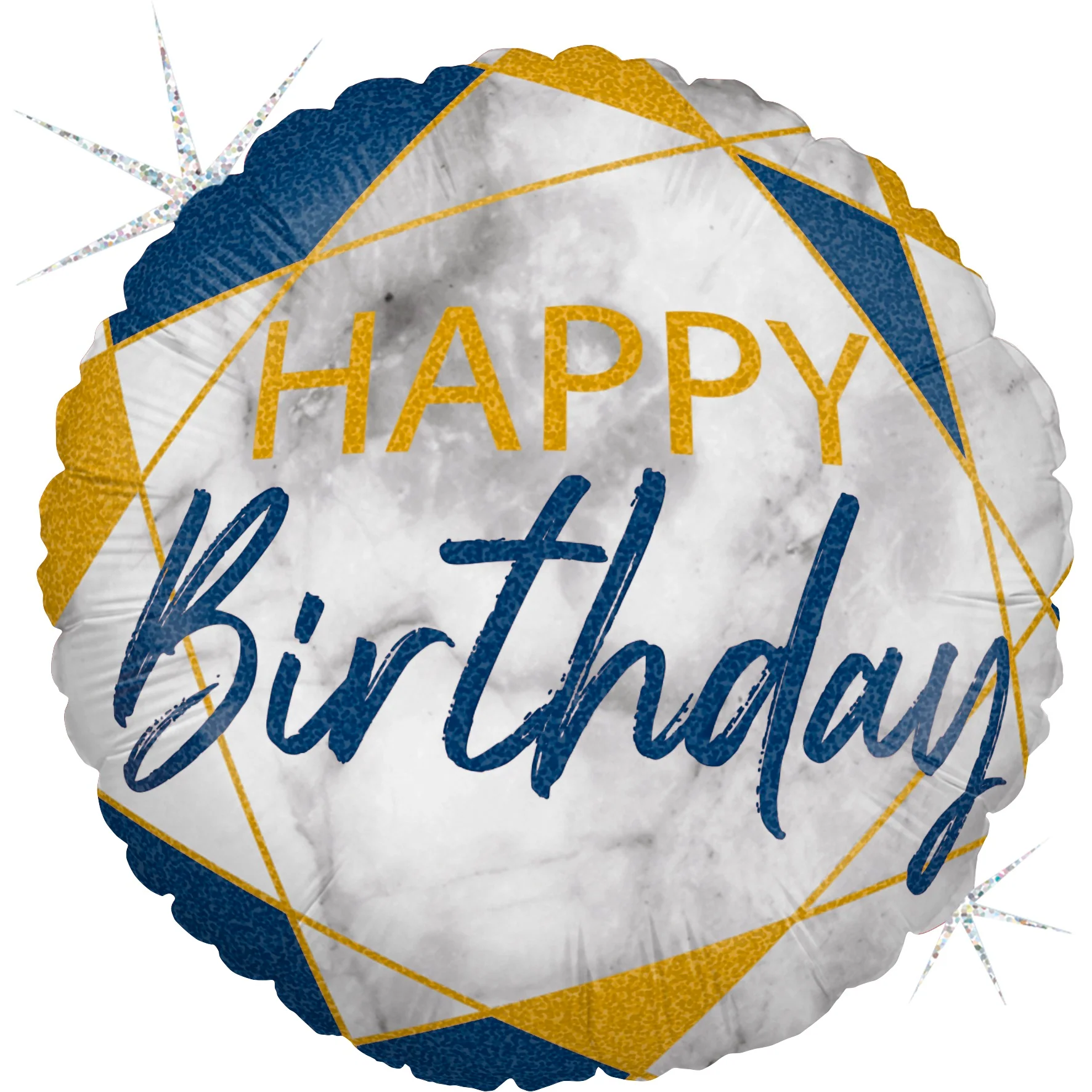 Happy Birthday marmori sininen foliopallo
