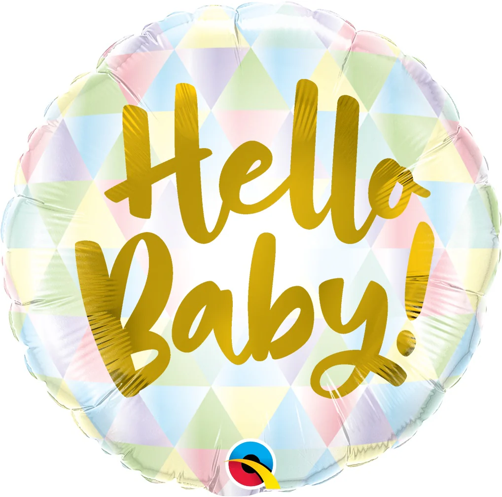 Hello Baby pastellivärit foliopallo
