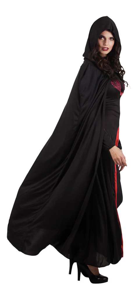 Hupullinen viitta musta 180cm - Image 3
