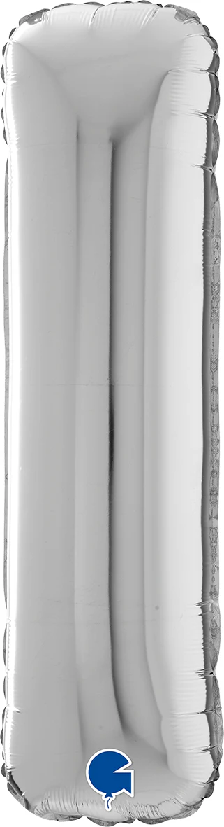 Kirjainfolio I hopeanvärinen 75 cm