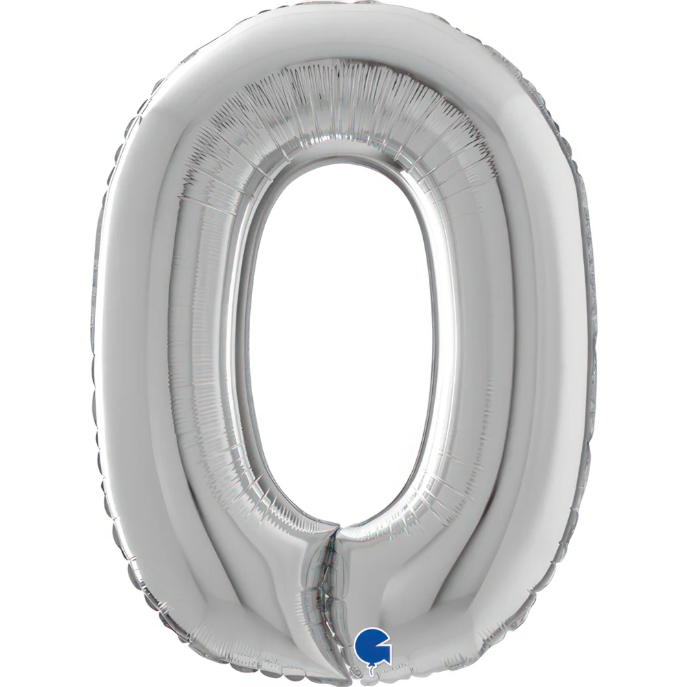Numerofolio 0 hopeanvärinen 70 cm