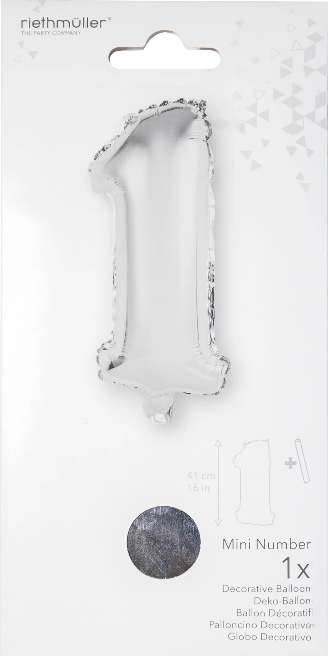 Numerofolio 1 hopeanvärinen puhallettava 35 cm - Image 2