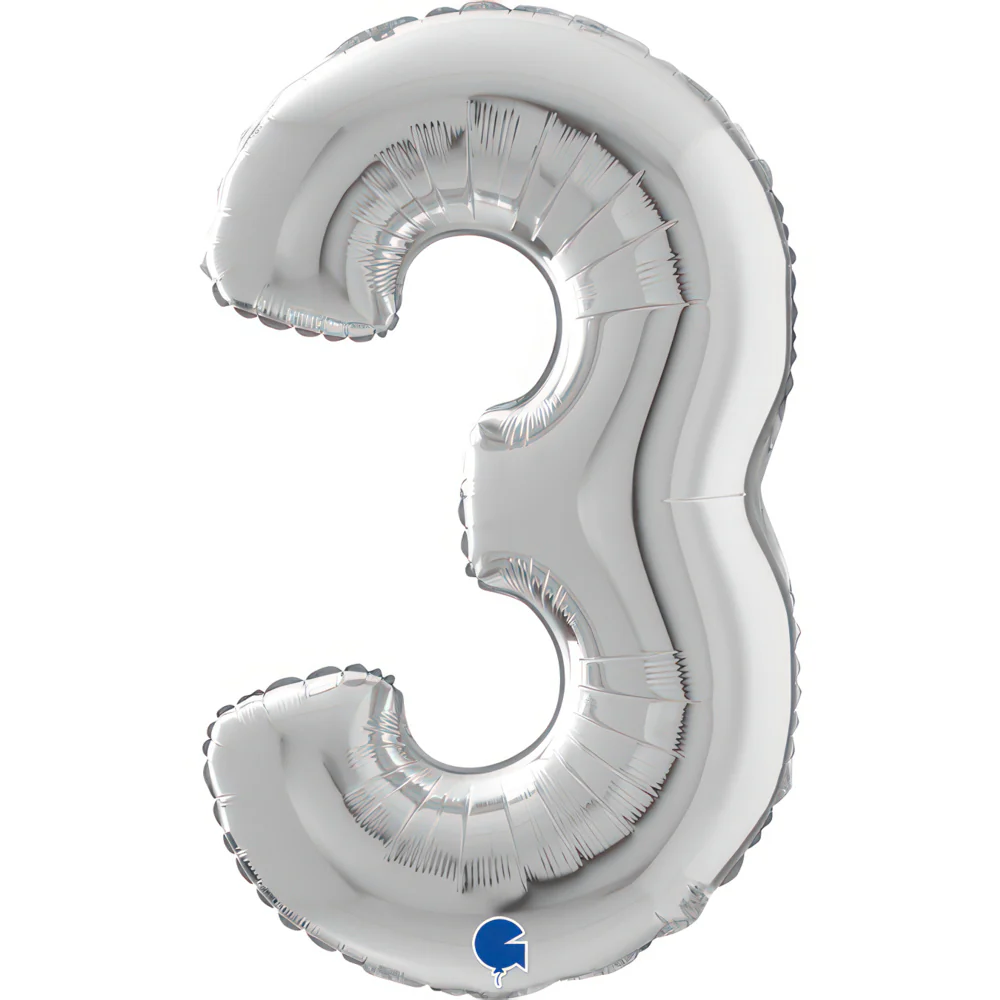 Numerofolio 3 hopeanvärinen 70 cm