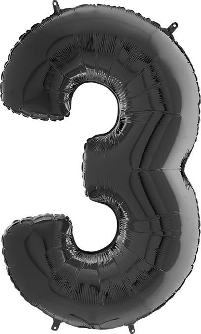 Numerofolio 3 musta 70 cm