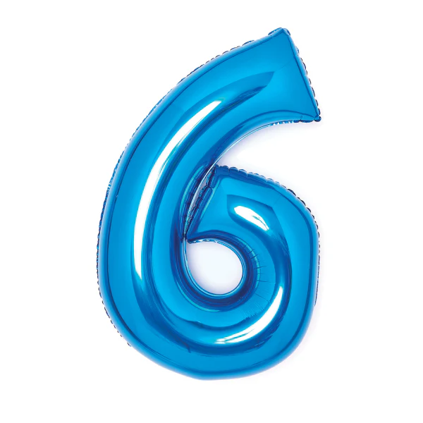 Numerofolio 6 sininen 66 cm