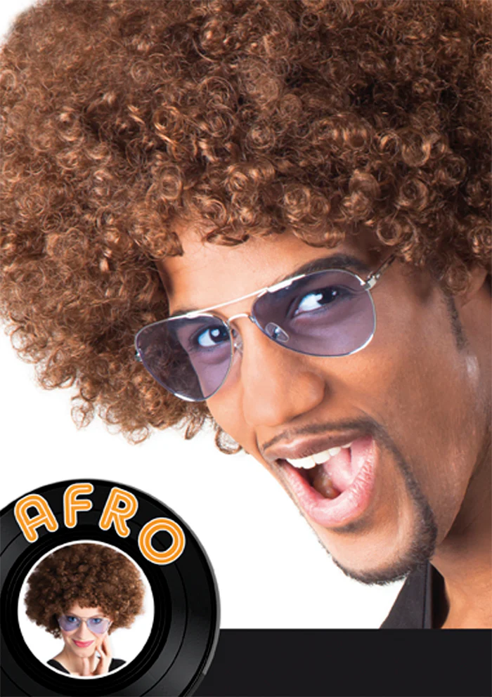 Peruukki afro, ruskea - Image 3