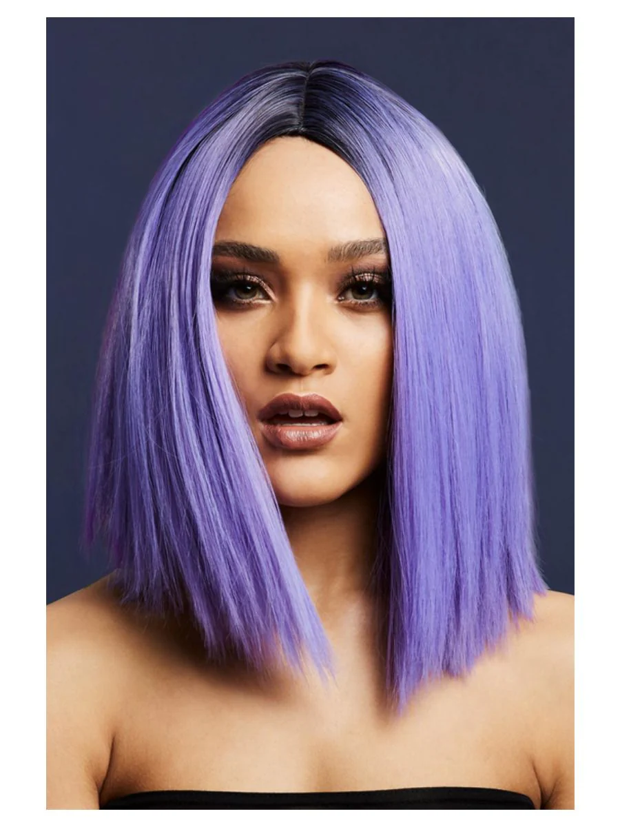 Peruukki Fever Kylie, 37 cm polkka jakauksella violetti