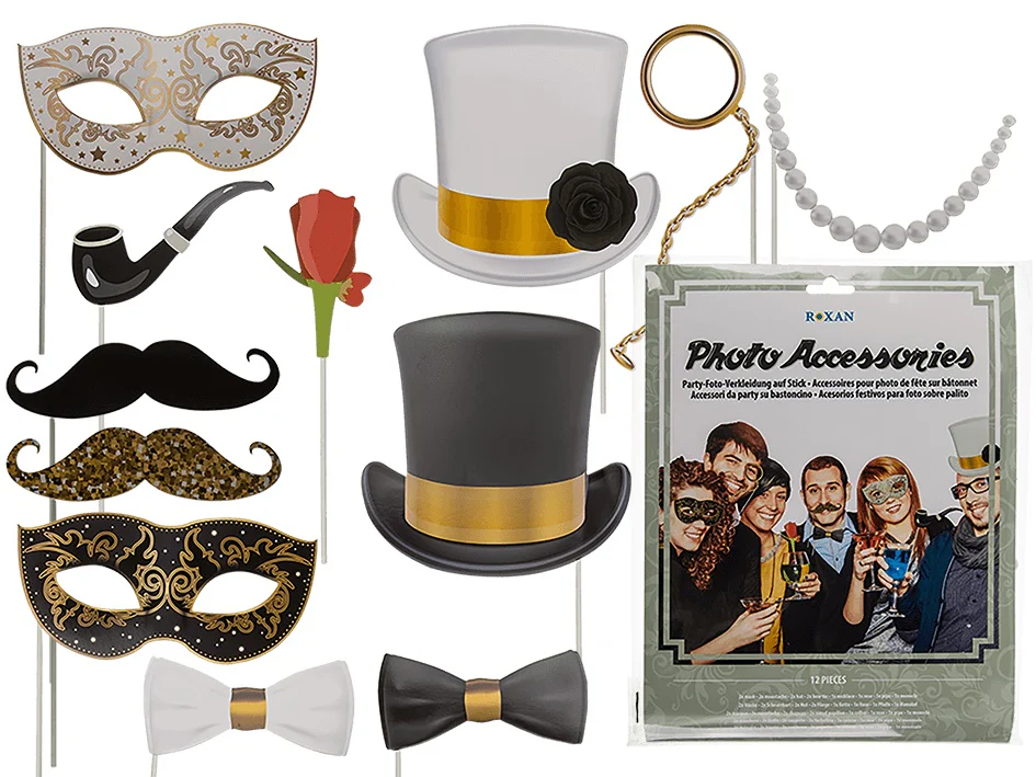 Photo Booth Glamour tarvikkeet 12 kpl/pkt
