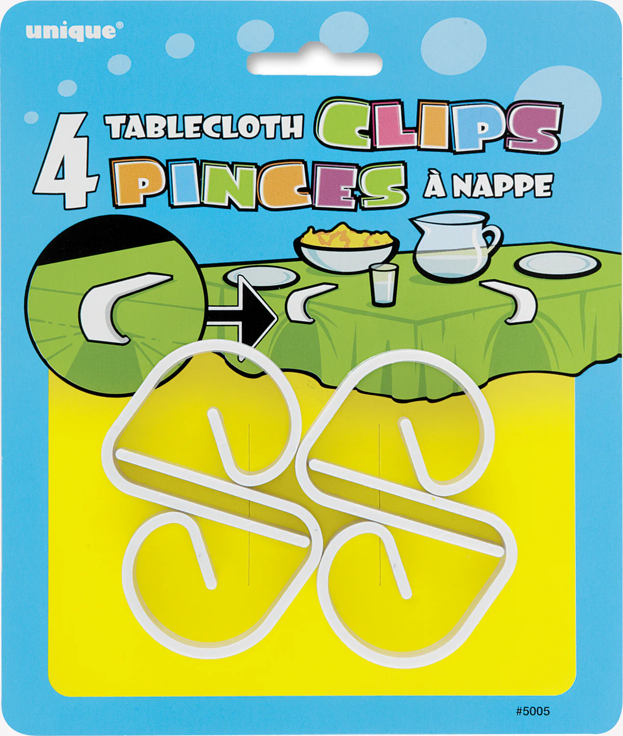 Pöytäliinaklipsi valkoinen 4 kpl/pkt