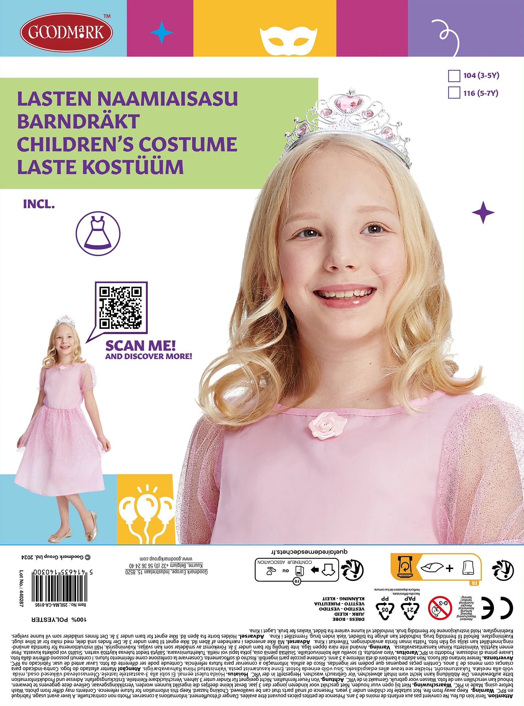 Prinsessa-asu lasten  116 cm - Image 2