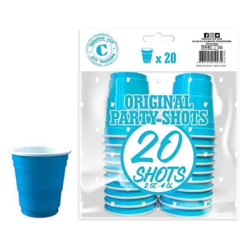 Shottilasi 40 ml konepestävä 20 kpl/pkt turkoosi
