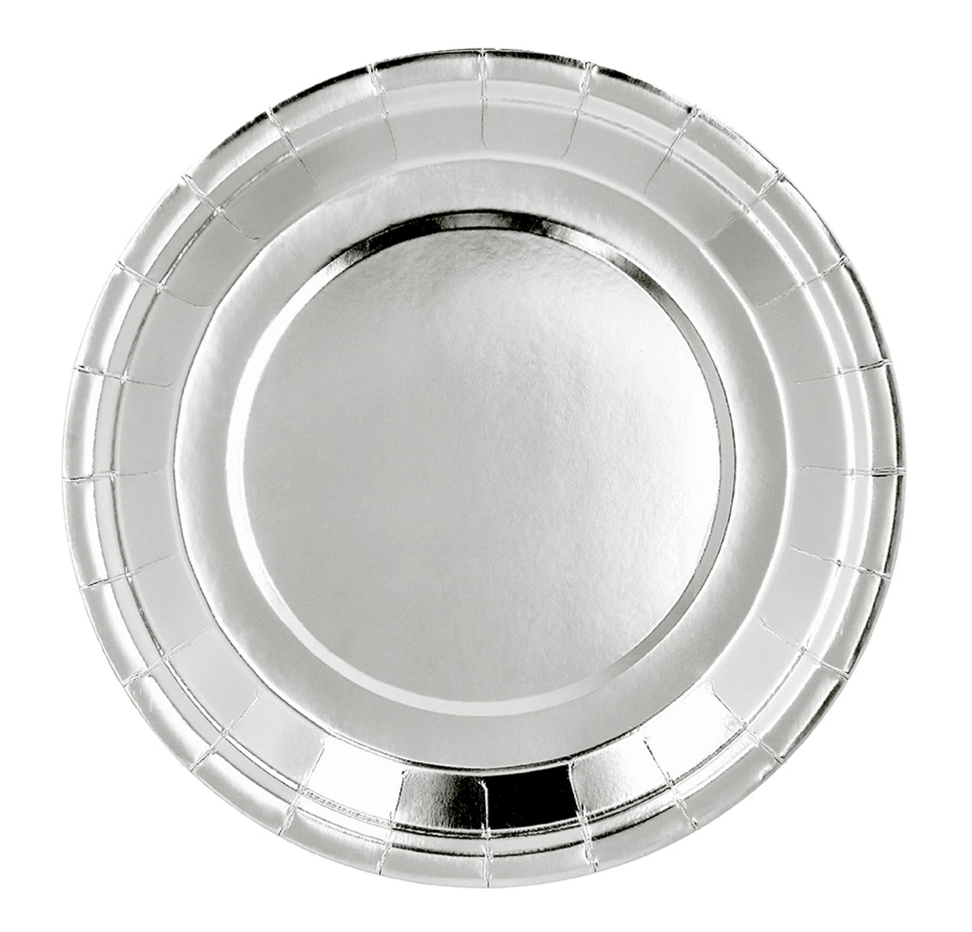 Suuri pahvilautanen hopeanvärinen 23 cm 6 kpl/pkt